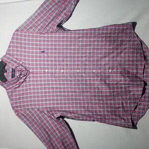 Ralph Lauren pink green blue plaid‎ long sleeve button-down men's shirt size L